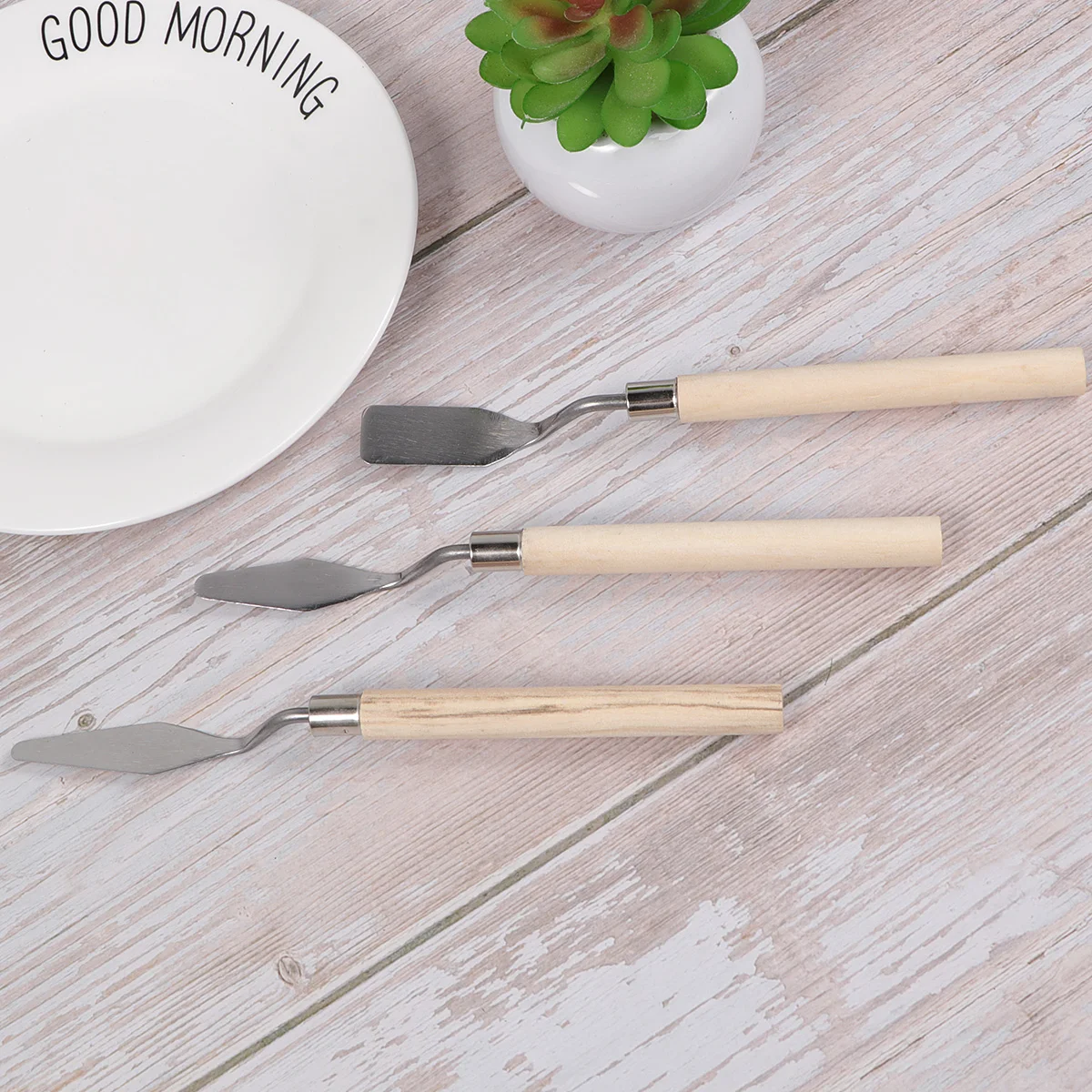 

3 pcs Scraper Palette Knife Set Stainless Steel Spatula Painting Tool for Gouache Mixing Clay Pottery Art Craft Sculpting Tools