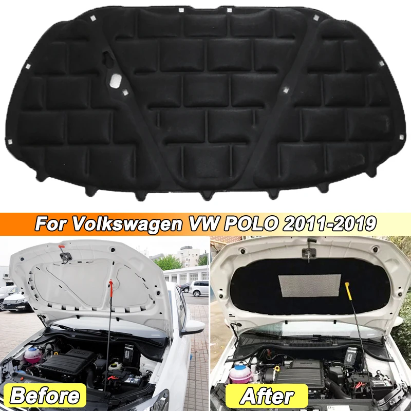 

Car Front Hood Sound Insulation Cotton Pad For Volkswagen VW POLO 2011-2019 Auto Engine Soundproof Heat Insulation Cover Mat