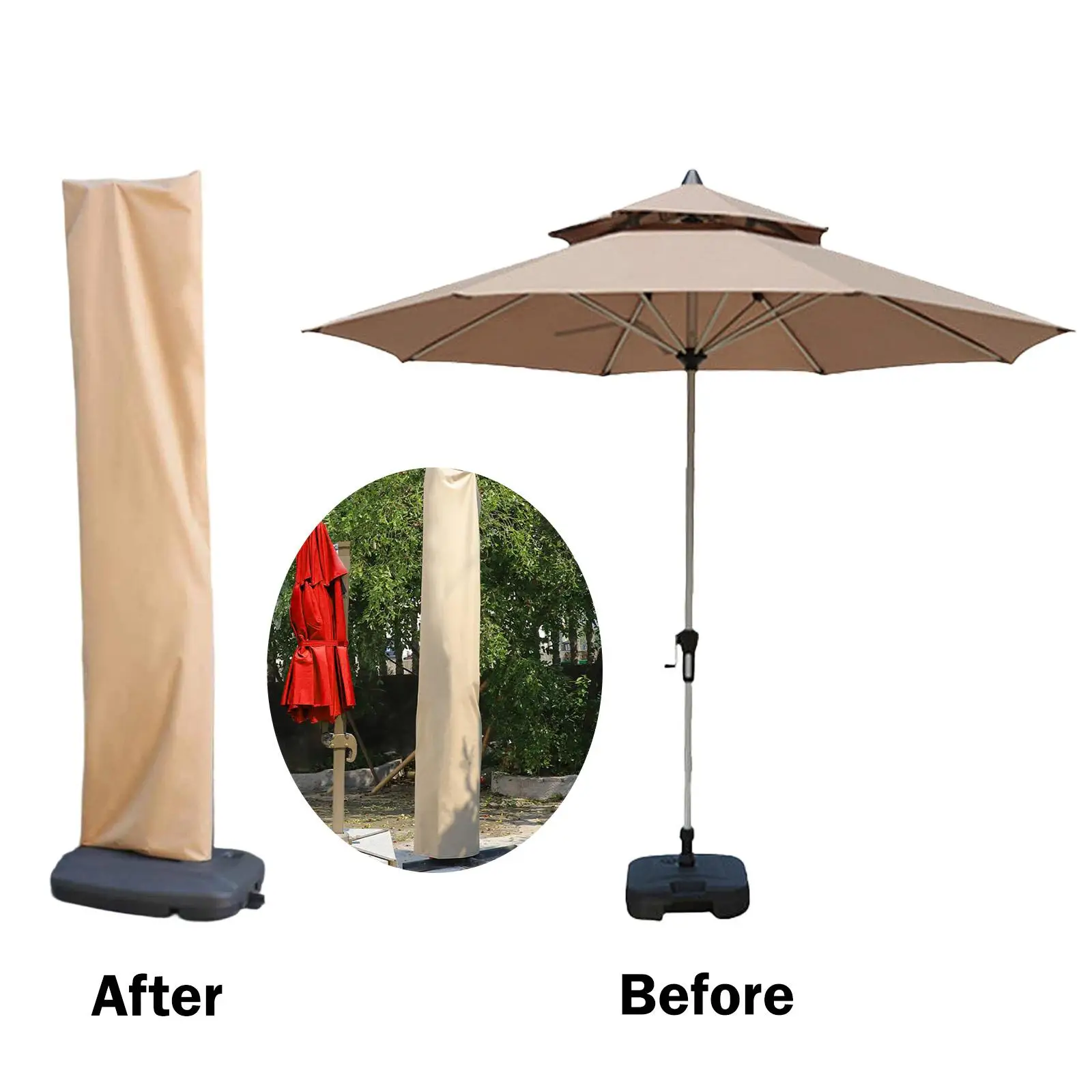 Patio Umbrella Cover Protection Practical Versatile Umbrella Sleeve Parasol