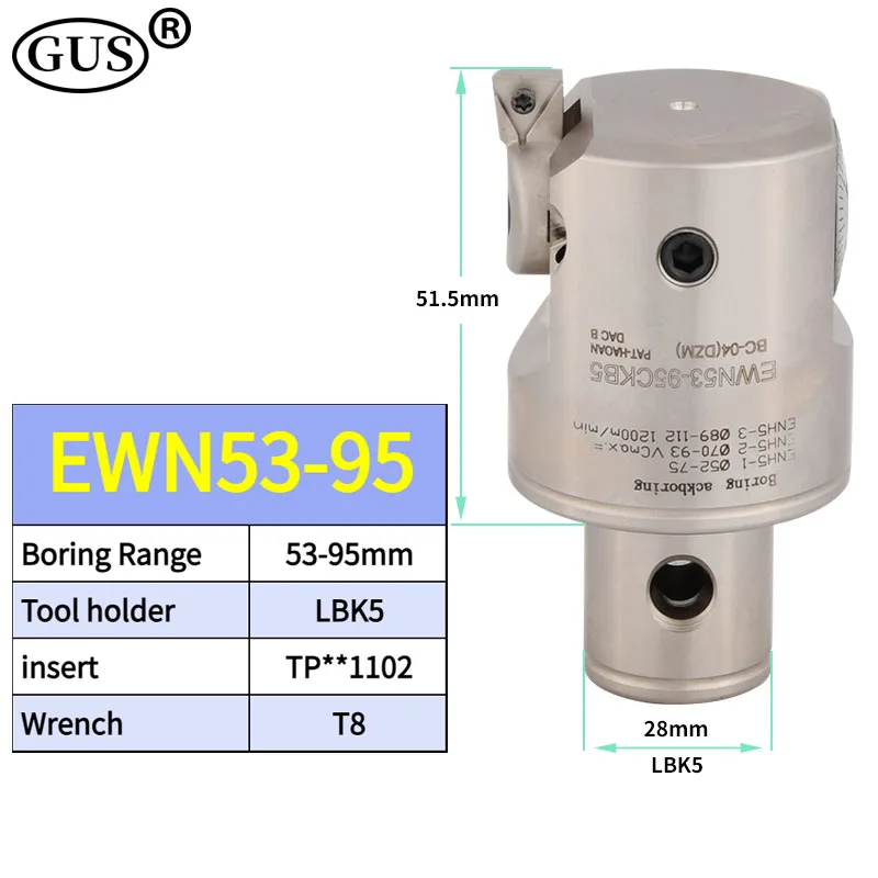 Precision CBH EWN EWN20 EWN25 EWN32 EWN41 EWN53 EWN68 Adjustable Fine Boring head Tool Holder Bore CKB1 2 3 4 5 6 LBK CNC Lathe