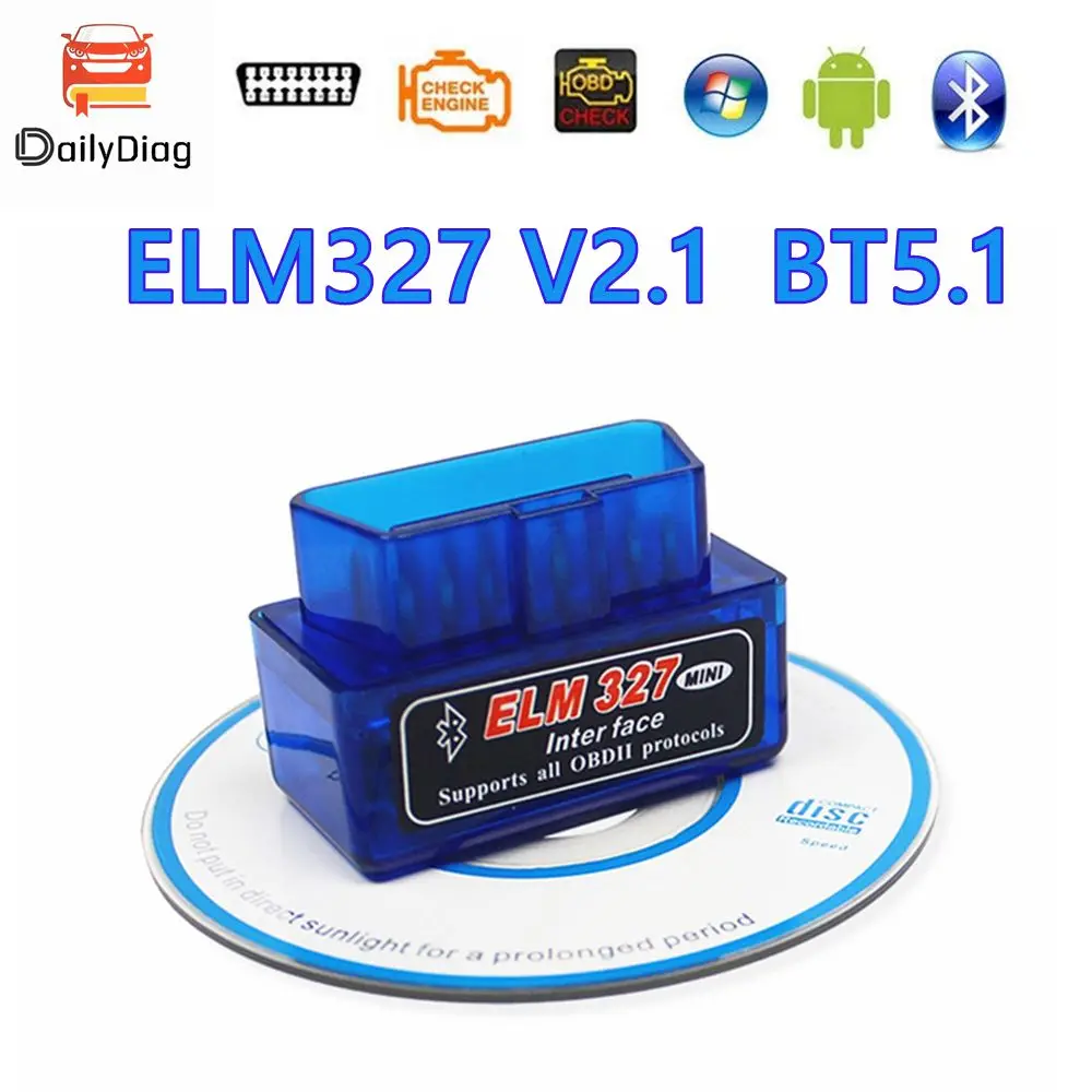 

Супер мини ELM327 V2.1 BT 5.1 OBD2 Автомобильный диагностический инструмент ELM 327 Bluetooth для Android для поддержки протокола OBDII Многоязычный