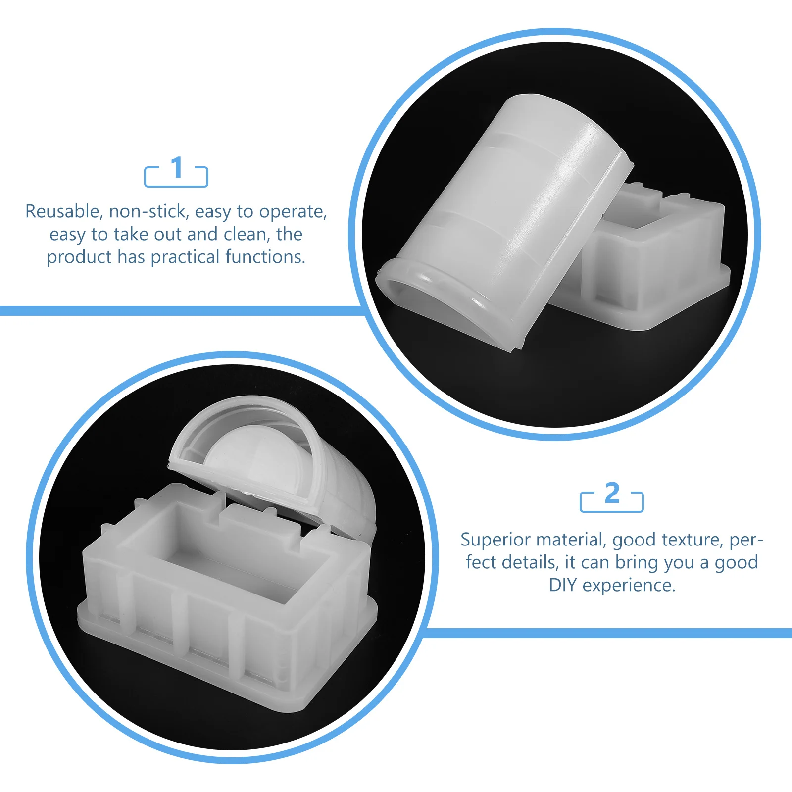 

1Set Treasure Chest Shape Silicone Mold DIY Epoxy Casting Jewelry Candy Box Making Flexible Reusable Non Stick