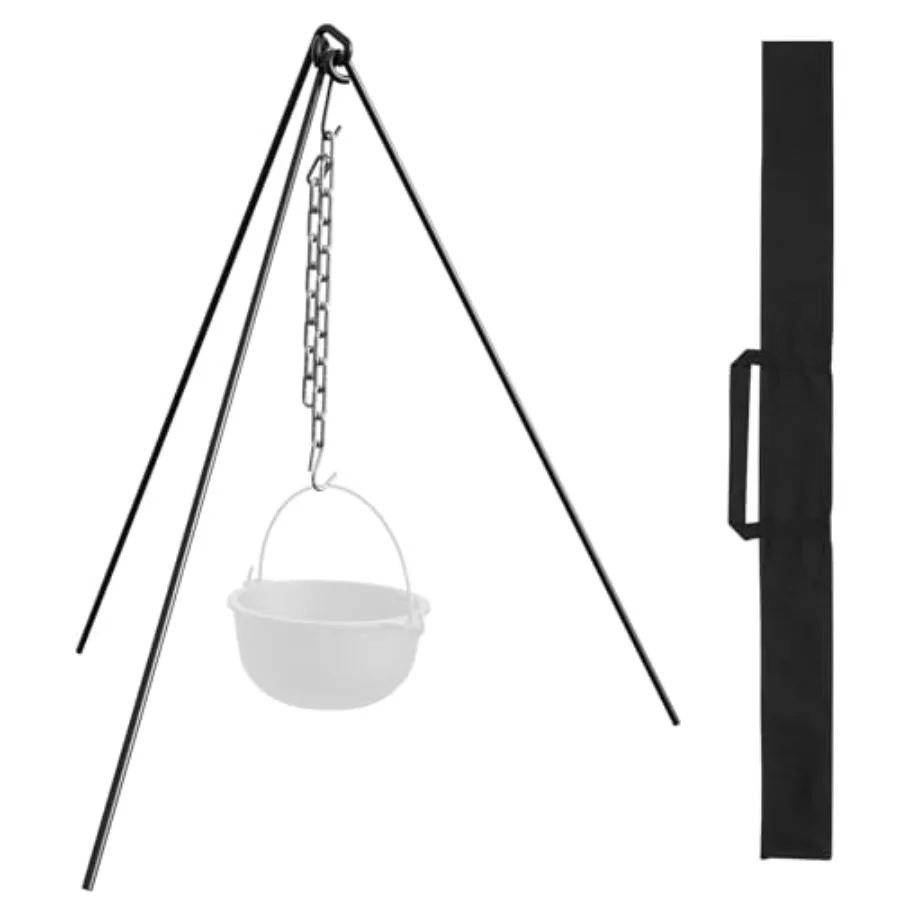 

Campfire Tripod 50" Dutch Oven Tripod with Carry Case Heavy Duty Camp Fire Cooking Equipment for Camp Chef Outdoor Camping Cook