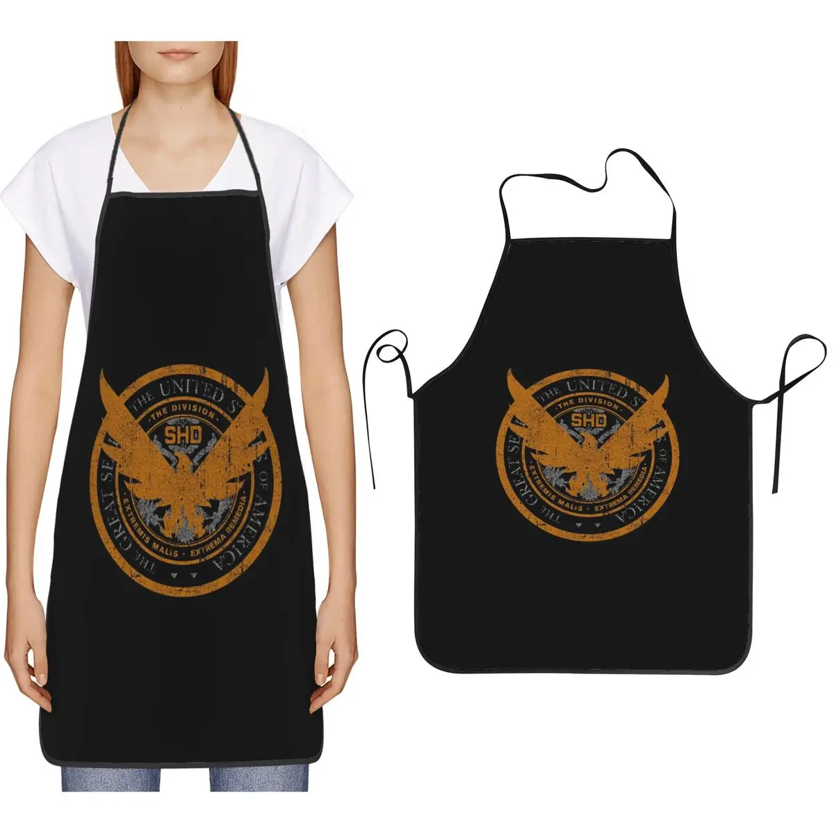 Game Tom Clancys The Division SHD Seal Aprons Chef Cooking Tablier Sleeveless Bib Kitchen Cleaning Pinafore Women Men Gardening view 5