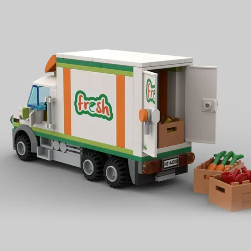 Moc blocos de construção série carro modelo caixa fresca caminhão tijolos técnicos diy montagem brinquedos construção para crianças presentes do feriado