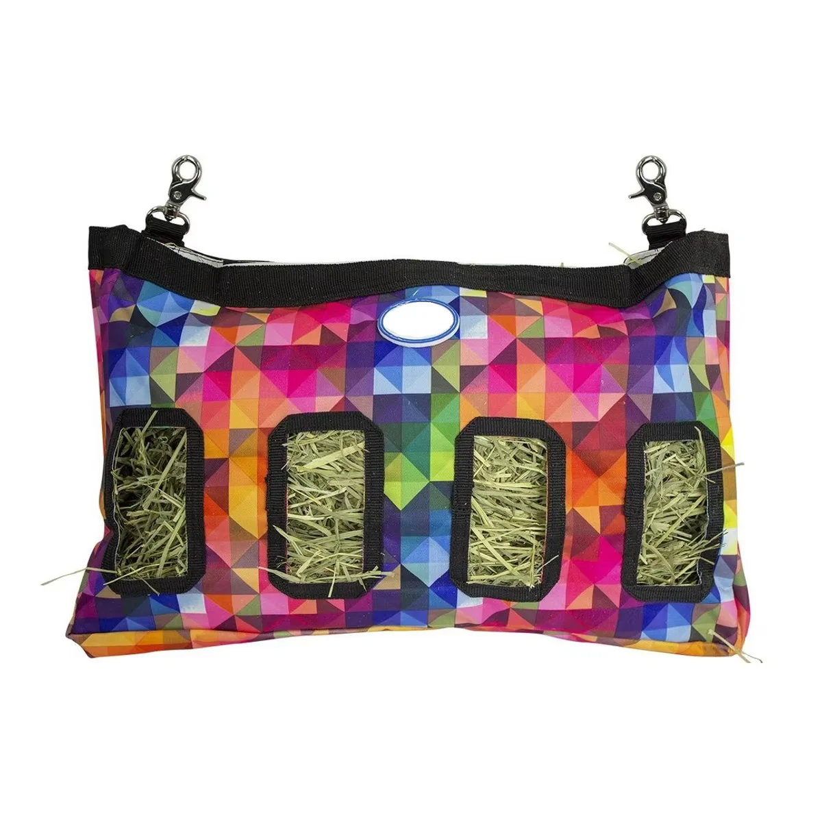 Nylon Hay Bag Adjustable Straps Mesh Front Hay Saver Feeder Bag