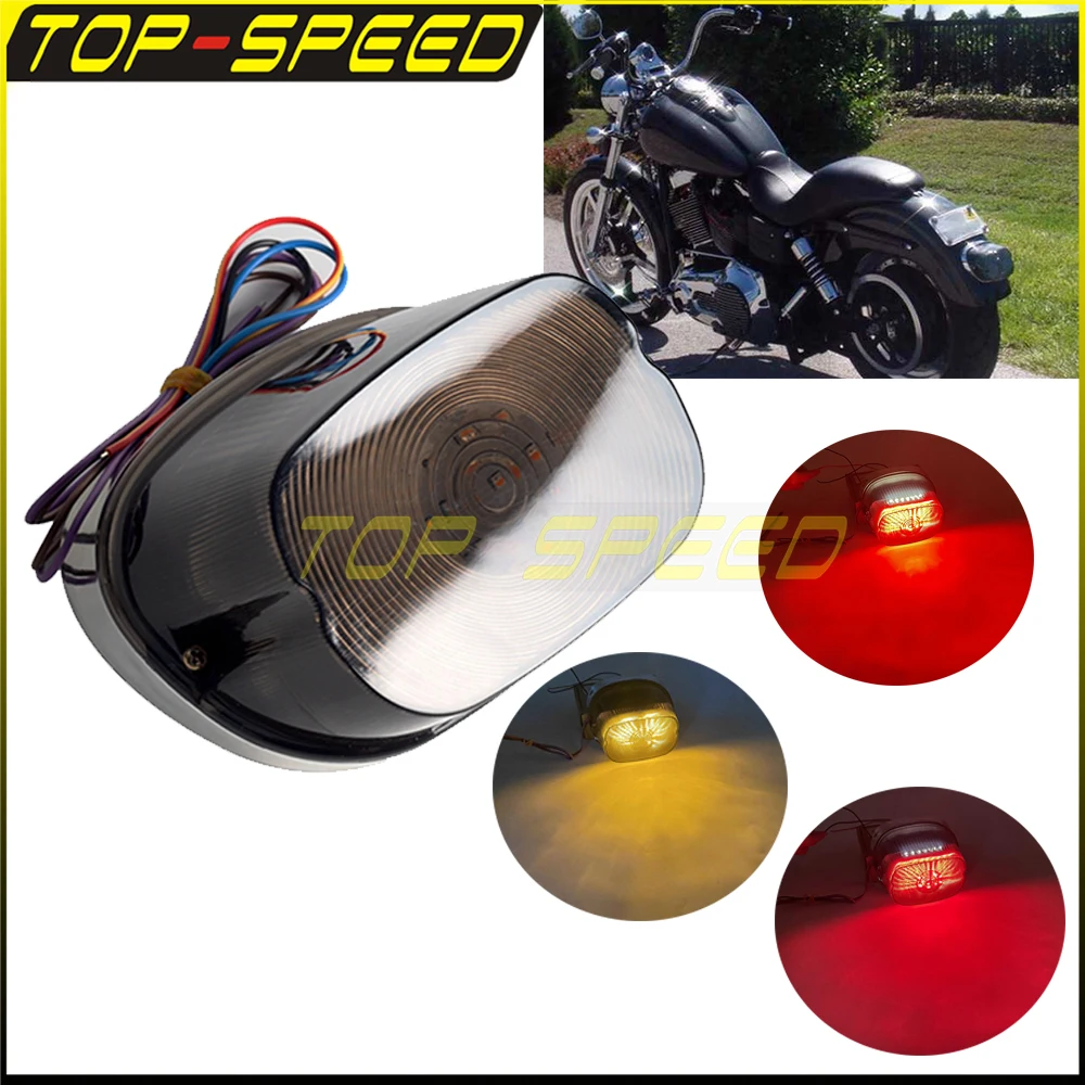 Motorcycle LED Running Brake Light Turn Signal Lights Taillight For Harley Sportster XL 883 1200 Dyna FXDC FXDF FLD FXDL 03-UP