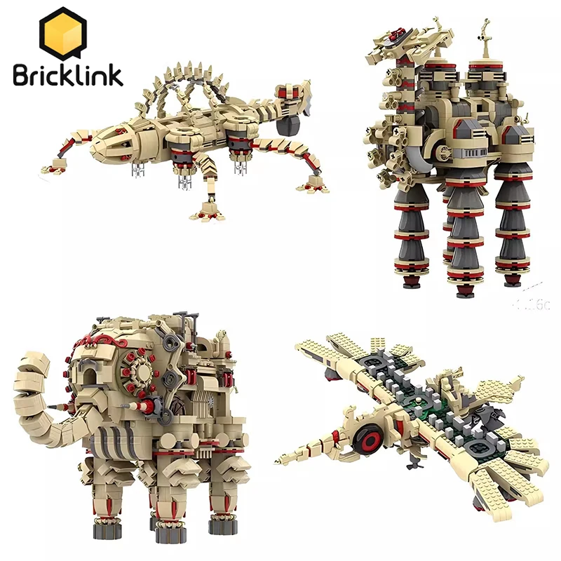 Bricklink MOC Game Zeldaed Breaths of the Wild Monster Four Divine Beast Vah Medoh Vah Naboris Building Blocks Kid Toys Gift