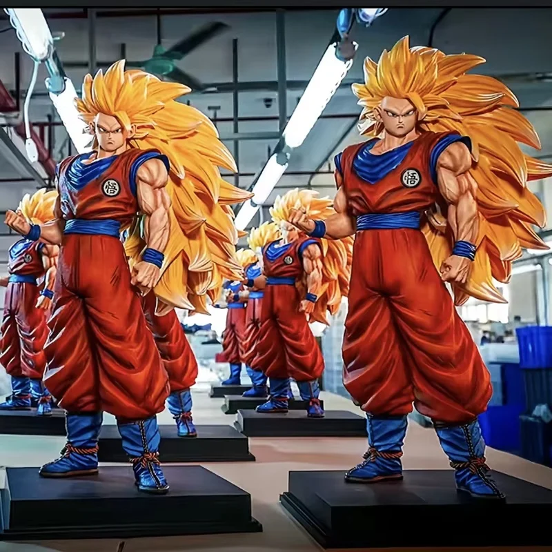 Figura de acción de Dragon Ball Super Saiyan Wukong, adorno de caja de escritorio hecho a mano, modelo cuadrático, juguete coleccionable para fanáticos