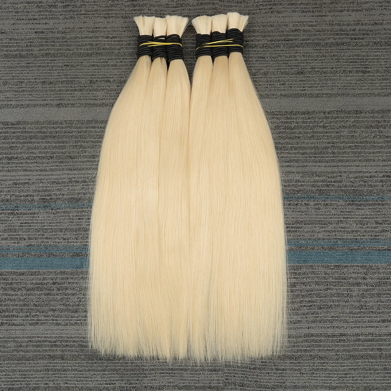 Human Braiding Hair Natural Black Cabelo Loiro Vietnamese Hair Blonde Color Hair Bulk 613 Human Hair Bundles Hair Extensions