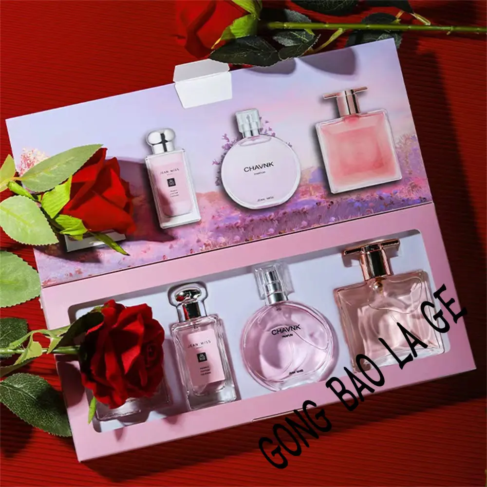 

Brand 120ml Perfume Women Gift Box 4pcs Set Plant Floral Scent Lasting Fragrance Eau De Parfums Fresh Natural Perfumes Feminino