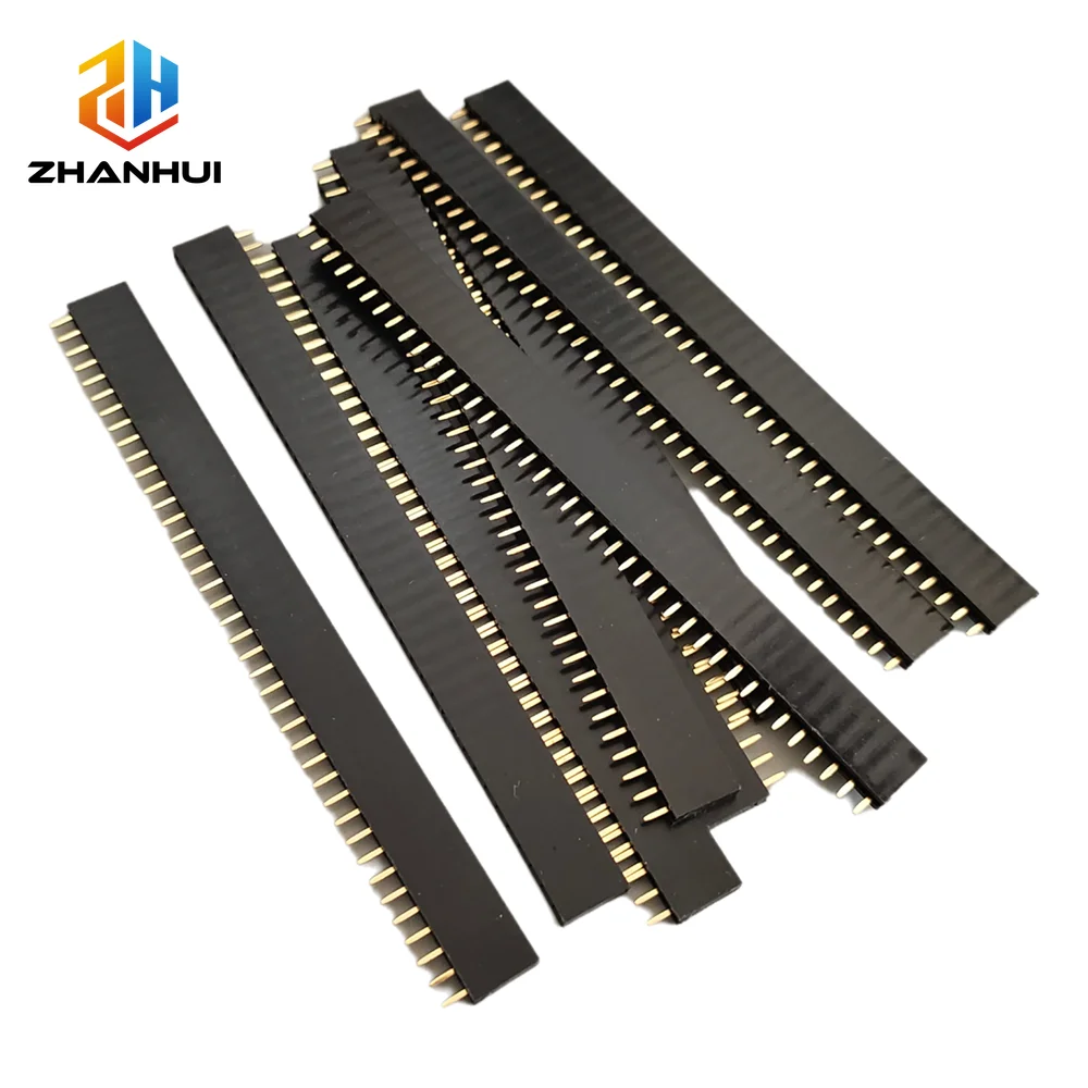 10/80Pcs 2.54mm Pitch 1×40P Straight Female Pin Header - Single Row PCB Connector Strip for Prototyping