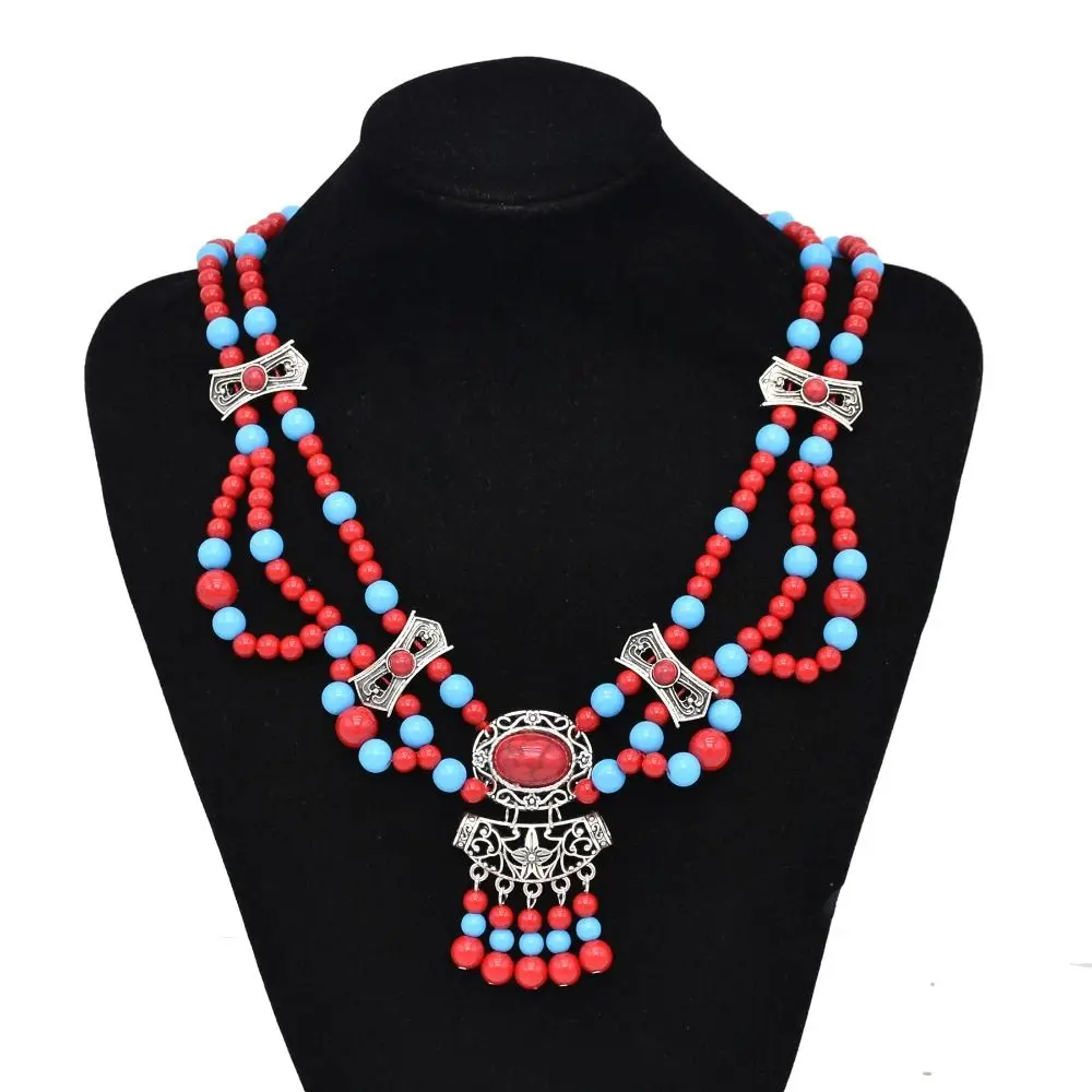 Forehead Chain Bohemia Beads Headband Gypsy Tribal Beaded Tassel Women Head Chain Dai Style Vintage Headbands Hanfu Headwear