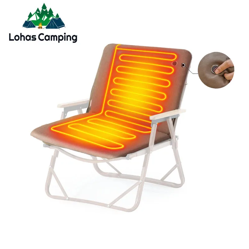 Lohascamping Stoelhoes Verwarmd Zitkussen 5Cm Dik Camping Warm Stoel Cusion Pads Enkele Dubbele Ontspanning Comfortabele Stoel