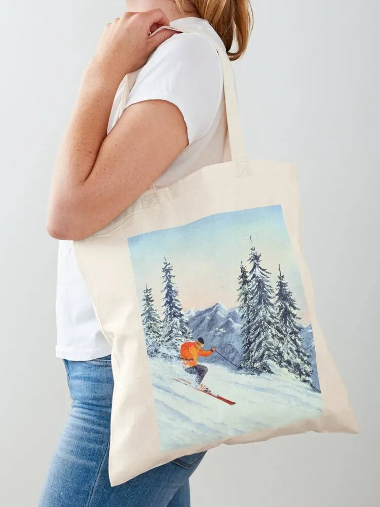 Skiing - The Clear Leader Tote Bag canvas bags reusable grocery bags Candy bags sacs de shopping