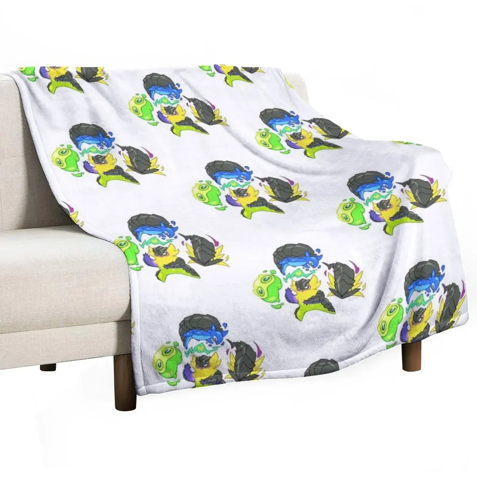 Creature Crew Spray Throw Blanket Sofas Designers Bed halloween anime heavy to sleep Blankets