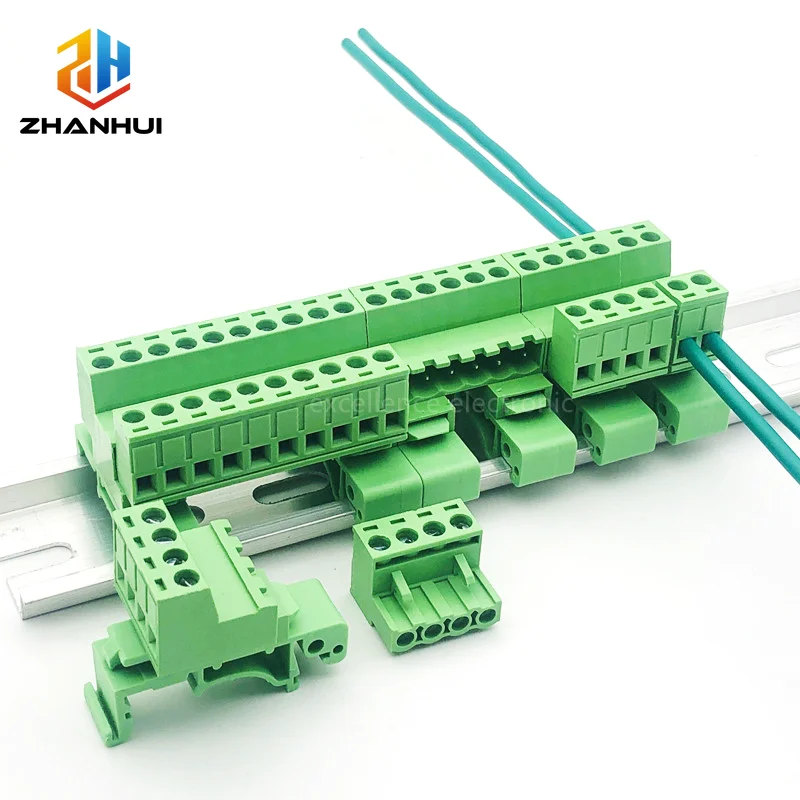 1/5/10Set 2EDG-UKR 5.08mm Terminal Block - 35mm DIN Rail Mount Cable Butt Joint Screw Plug-in Connector (2P-12P)