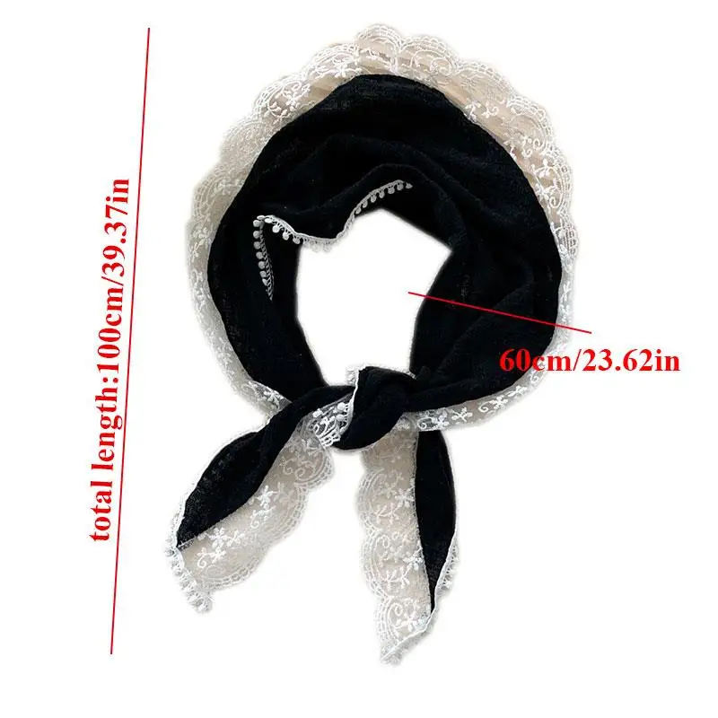 Foulard in cotone e lino Bandane Nastro per capelli Avvolgere la testa Sciarpa per capelli Sciarpa triangolare in pizzo francese Fascette per capelli multifunzionali per esterni