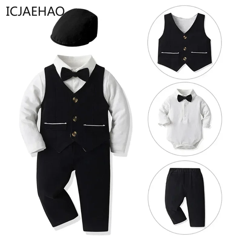 

Boys Clothing Suits 5 Pcs Elegant Sets for Newborn Babies Formal Parties Outdoor Clothes 0-3Y Children Formal Occasion Matching