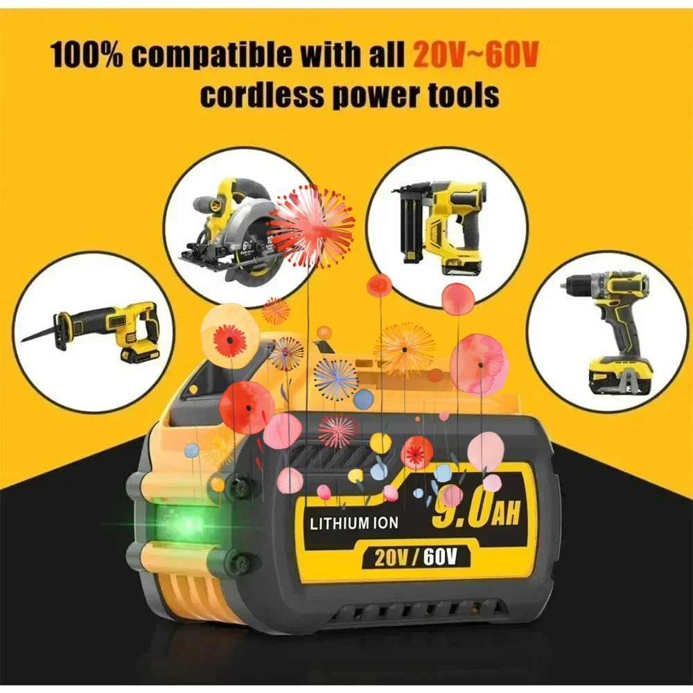 Оригинальный аккумулятор KO для DEWALT 20V Flexvolt 20V/60V MAX, замена литий-ионного аккумулятора DCB609 DCB547-XJ DCB200 для электроинструментов