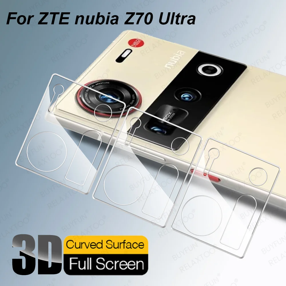 3Pcs For ZTE nubia Z70 Ultra 5G 3D Clear Camera Screen Protector Cover NubiaZ70Ultra Z70Ultra Z 70 HD Lens Protective Glass Case