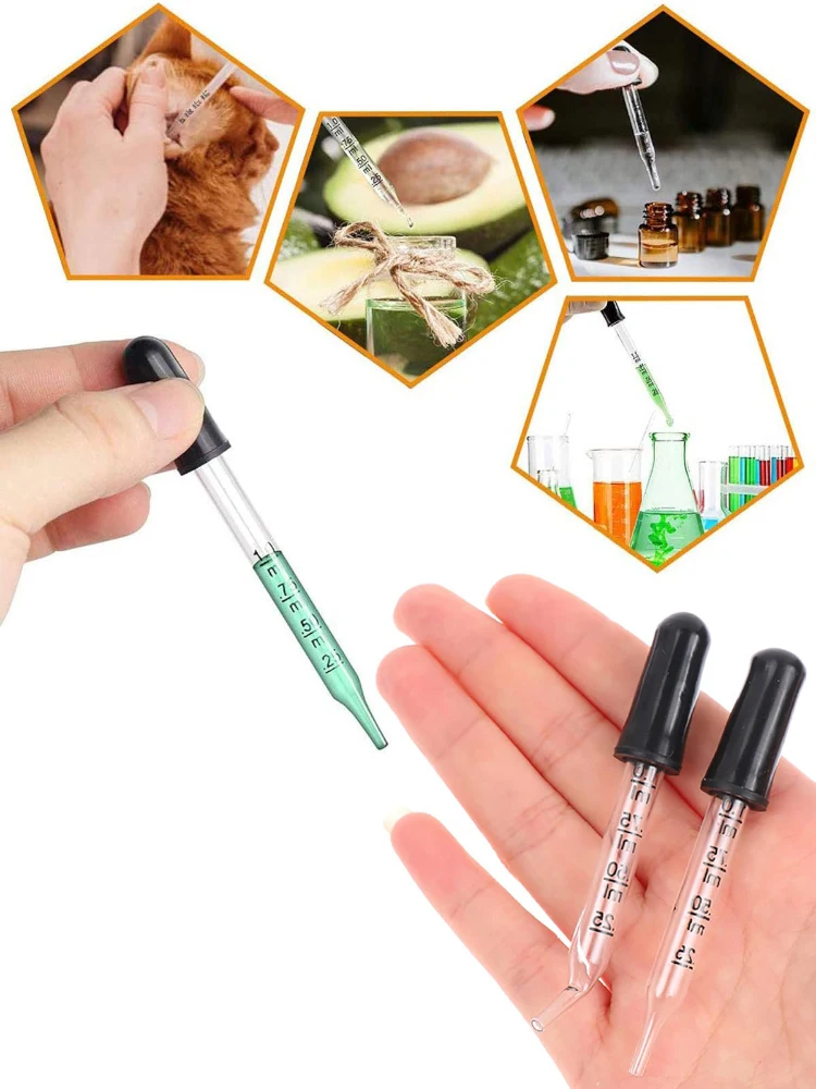 Tropfer mit langlebigen Gummispitzen, 1-ml-Glastropfer, flüssige Tropfer für ätherische Öle, Tropfer für Medikamente – Detail 6
