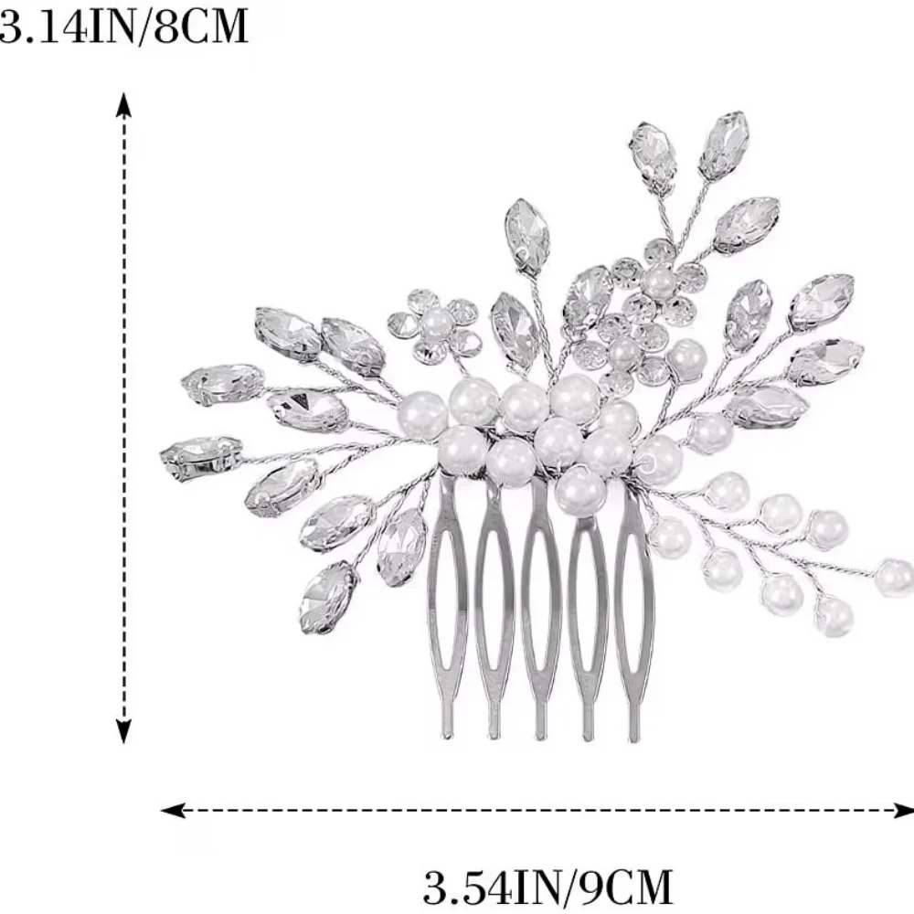 1 Piece of Silver Wire-Wrapped Horsehair-Shaped Side Hair Comb, Handmade, Suitable for Wedding Brides and Evening Banquets image 2