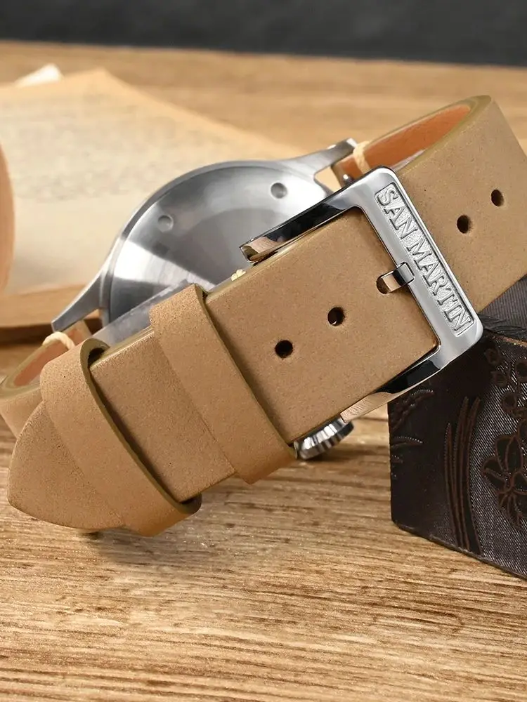 San Martin 38,5 мм веснушки часы для мужчин механические наручные часы NH35 военные автоматические часы с автоподзаводом водонепроницаемые 10 бар SN0105
