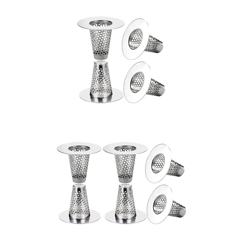 4PCS Bathroom Sink Drain Strainers For 1.2-1.6Inch Drain Hole, 1Inch Small Conical Stainless Steel Bathtub Drain Cover Durable