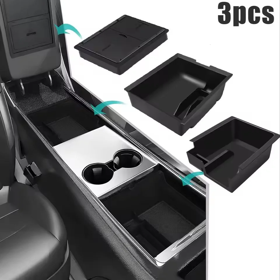 

3Pcs/Set Armrest Hidden Storage Box for Tesla Model 3 Model Y 2021 2022 Center Console Organizer Model3 2021 2022 Accessories