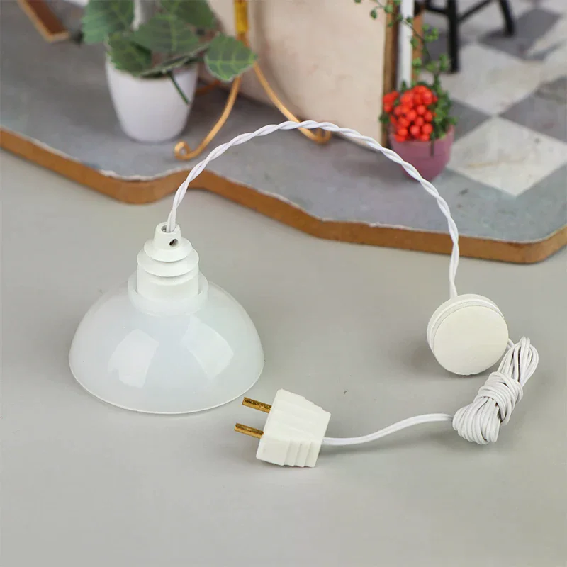 1/12 Dollhouse Simulation LED Chandelier Model Dollhouse Miniature Furniture Decoration Doll House Home Accessories