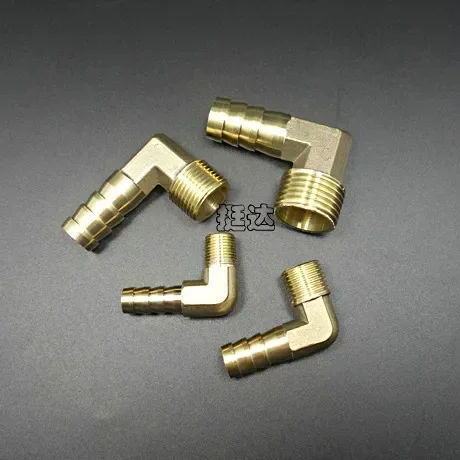 Copper1/8 1/4 3/8 1/2 3/4 Outer Wire 1*6 Inch Pagoda Shape Connectors Male Elbow Joint DN15 Right Angle  Leather Pipe Connection