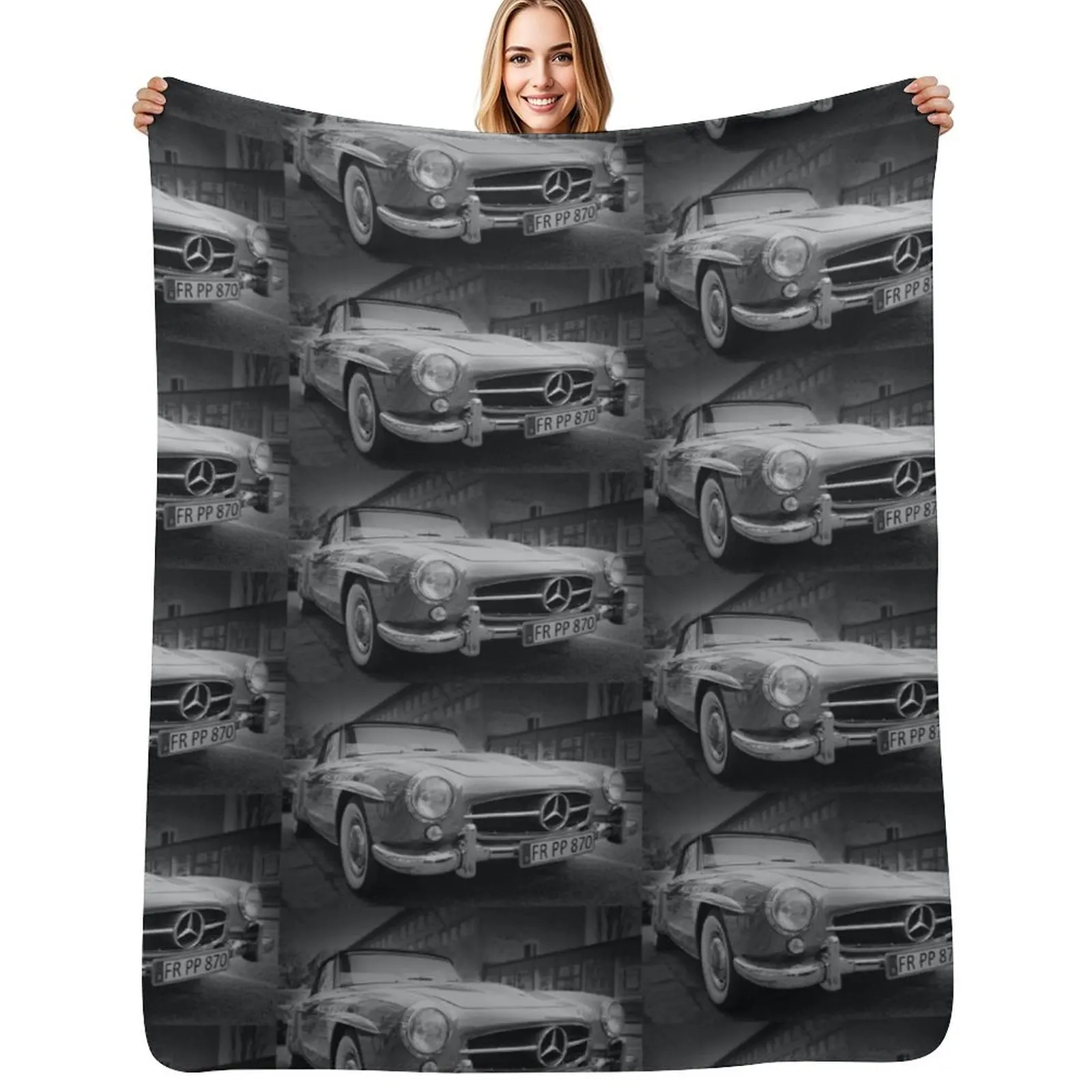 Classic Car Throw Blanket All Season Soft Lightweight Blanket for Home
