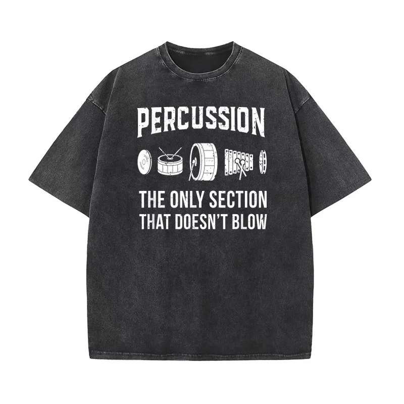 

Music Band Shirt for Drummers in Percussion Section Pure Cotton T-shirt For Man Oversized Art Graphic Clothing Printed