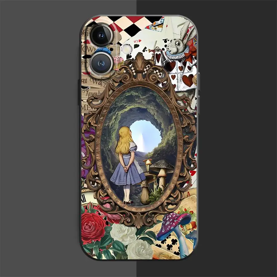 حافظة لهاتف آيفون XR 15 16 14 Plus 13 12 11 17 Pro Max XS Max 17Air 7 8 Disney Cute Alice