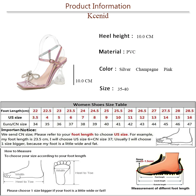 Kcenid New Fashion Glitter Rhinestones Women Gold Sandals Crystal Butterfly-knot PVC Transparent Summer Party Wedding Shoes