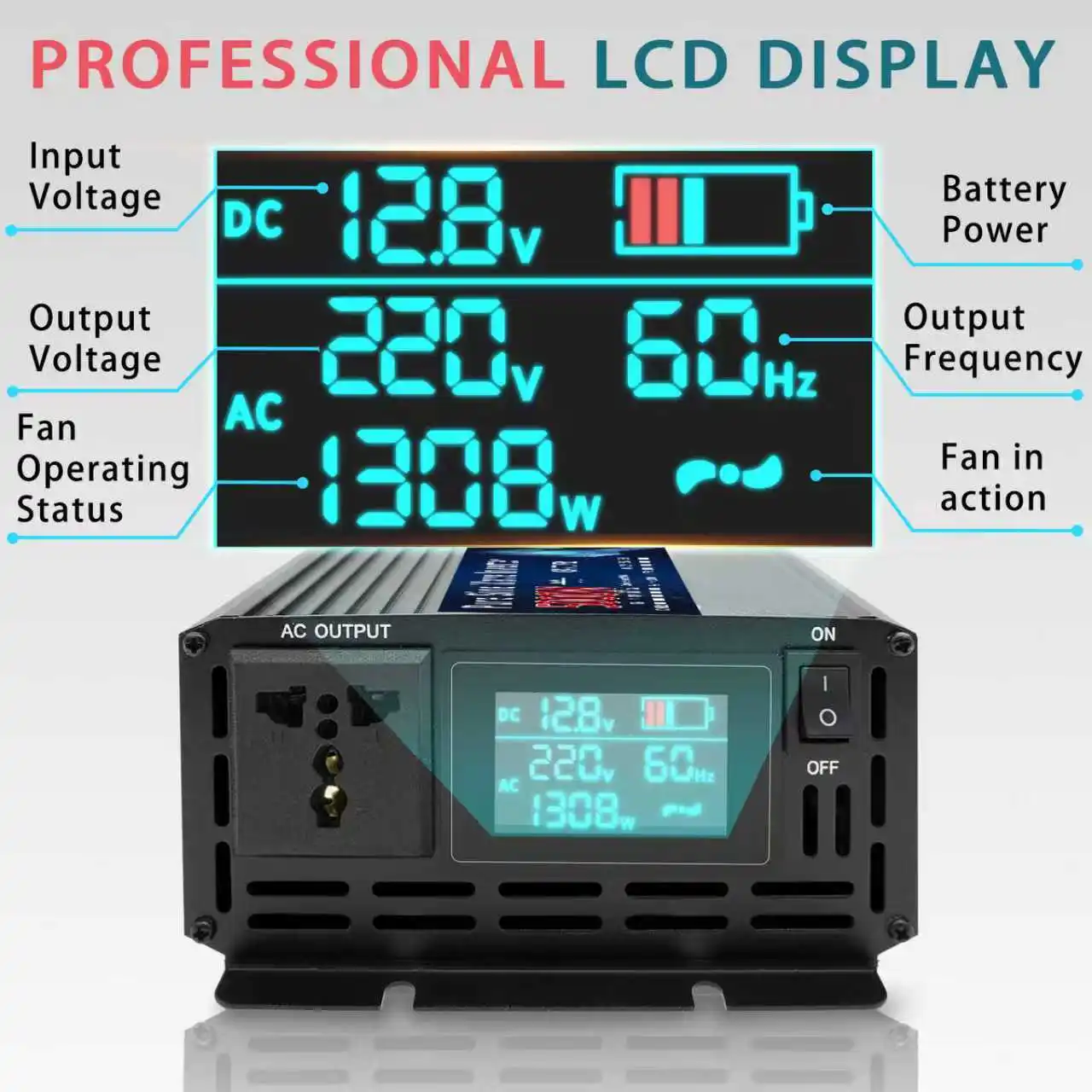 Pure Sine Wave Inverter 12v 220v 24v 110v 1000w 1600w 3000w 4000w 5000w To Ac Portable Power Converter Car Solar Inverter