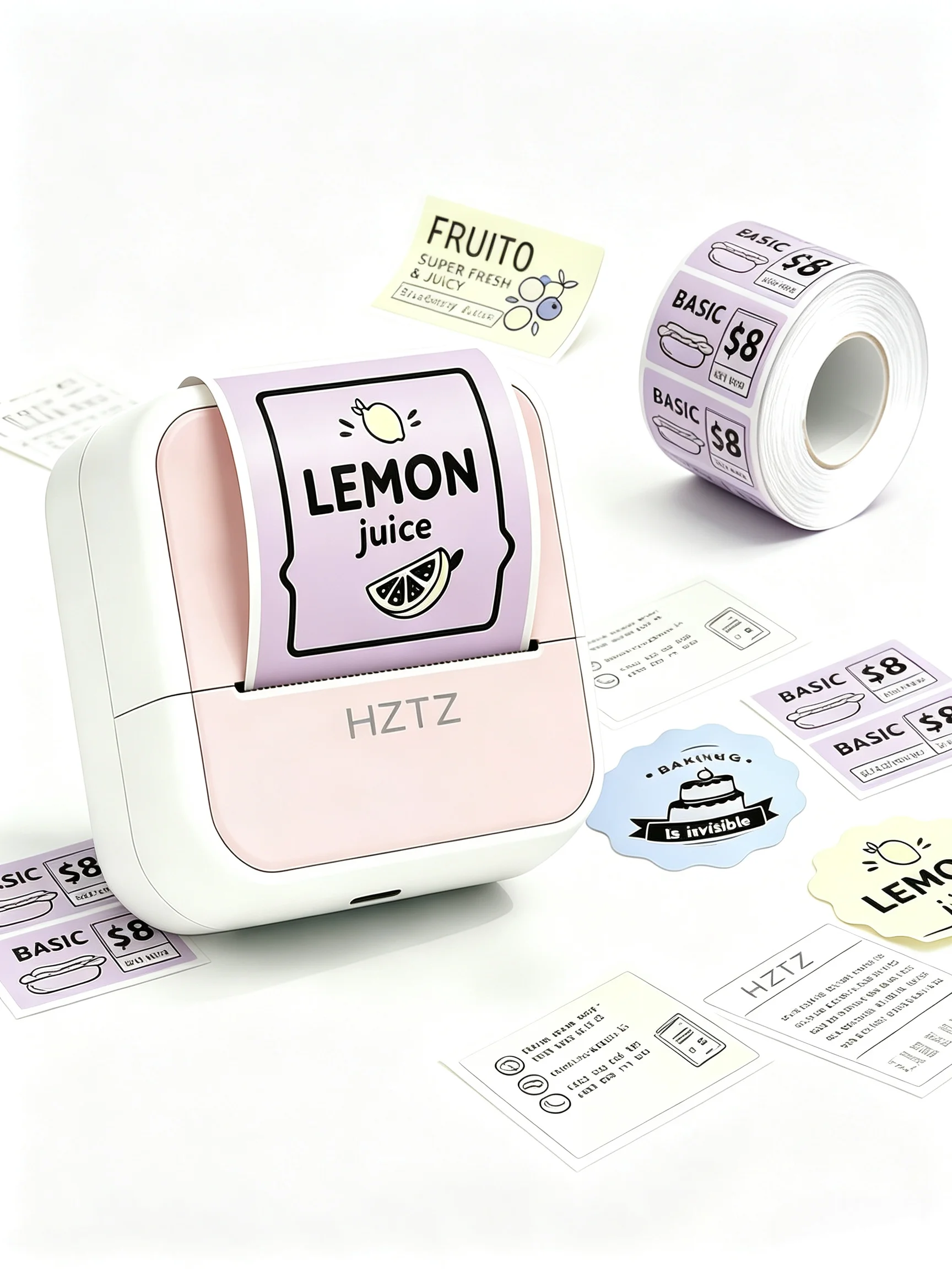Baby Food Label - 58mm Mini Tragbarer Thermodrucker Kabelloser Bluetooth