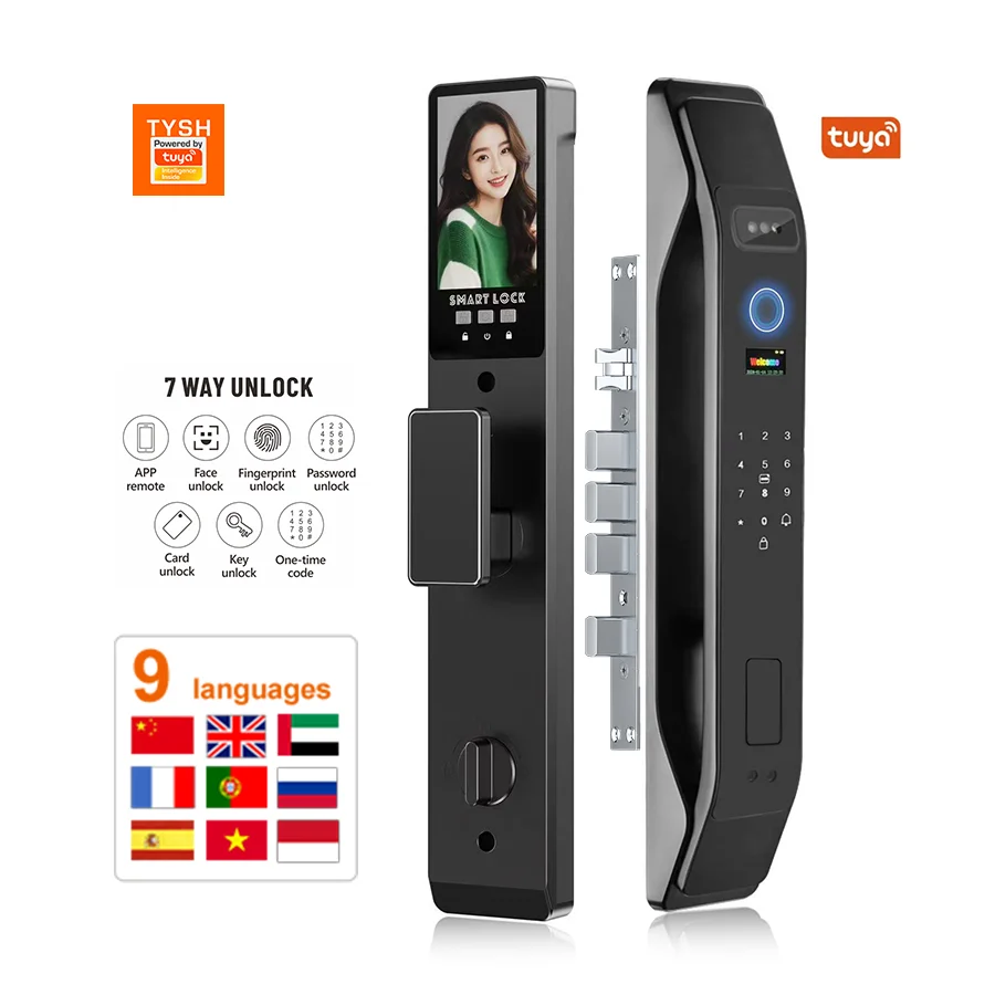 

STLF Video Surveillance Fully Automatic Ai Digital Lock 3d Face Recognition Biometric Fingerprint Smart Lock With Wifi