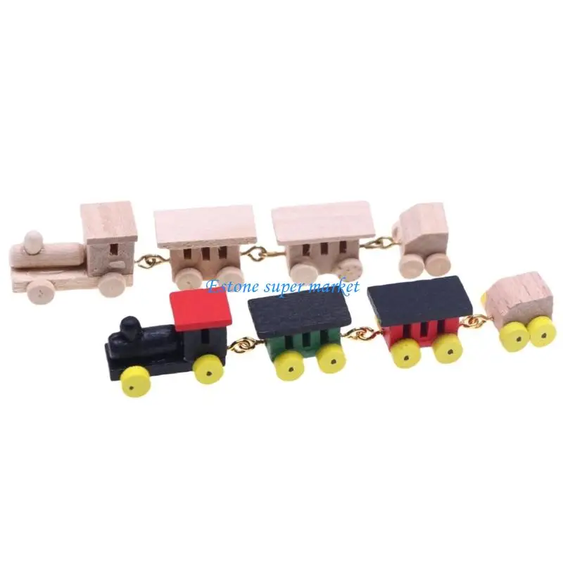

090B Natural Doll House Train Accessory Creative Building Toy Miniature for Kids