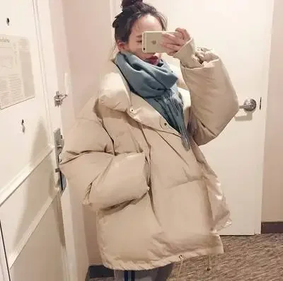 

2022 New Fashion Women's Winter Jacket Thick Padded Jacket Casual Loose Short Bread Coat Cotton Coat