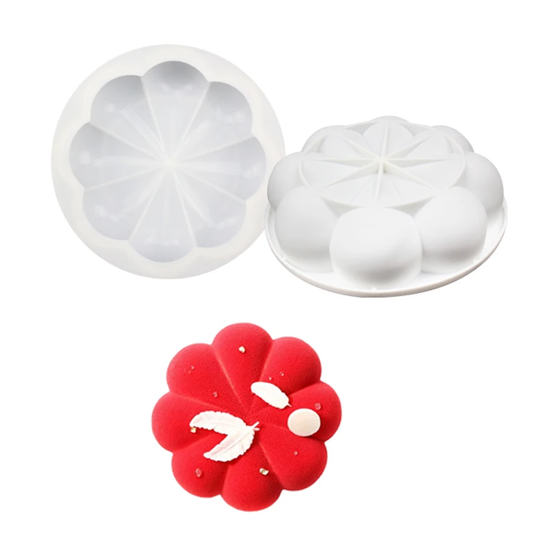 1 or 8 Cells Flower Petal Design Mousse Cake Mold Food Grade Silicone Cake Mold Party Dessert Tools Kitchen Baking Supplies