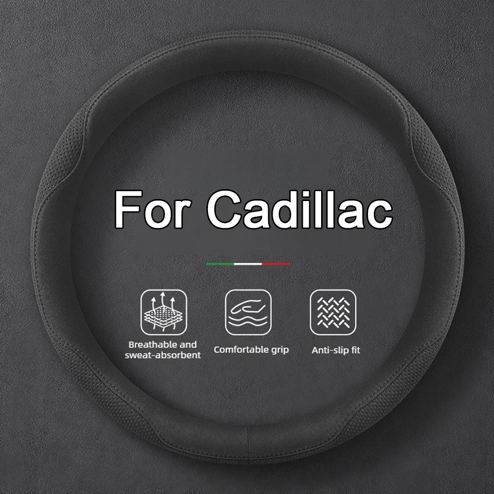 Suede Car Steering Wheel Cover Non-slip Steering Wheel Booster Cover For Cadillac Escalade CTS ATS SRX STS XT5 XT4 XT6 XTS CT4