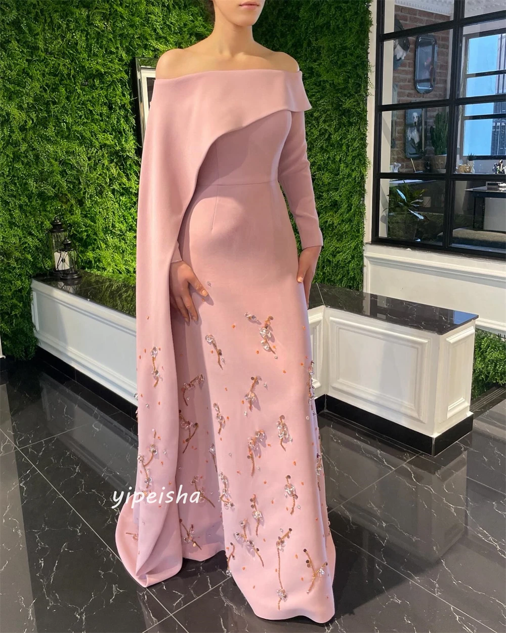 Customized Jiayigong  Yipeisha Simple Modern Style Formal Evening Off The Shoulder A-line Beading s Bespoke Occasion Dresses