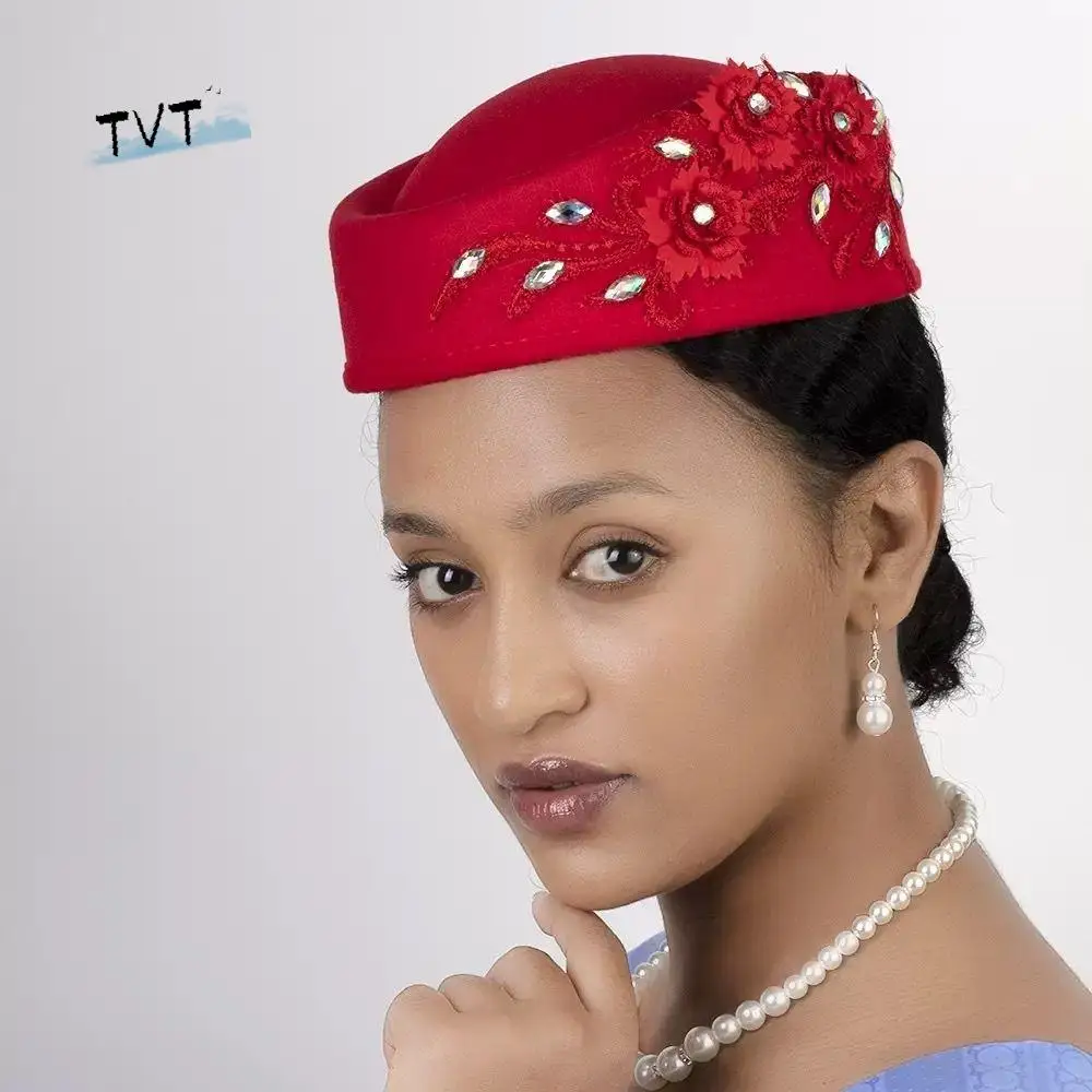 

Teardrop Hat Vintage Topper Hat Flower Rhinestone Pillbox Hat Solid Color Lace Formal Hat Banquet