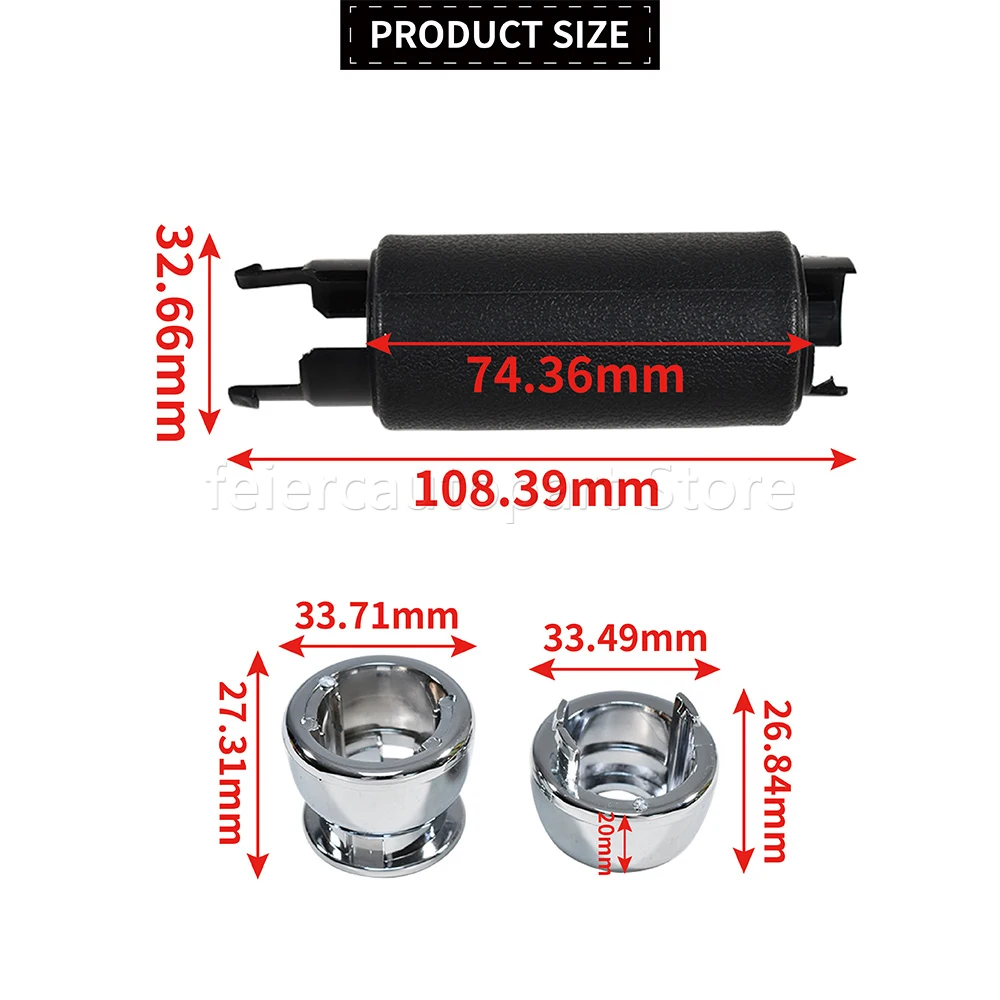 34406774436 For MINI Lever R50 R52 R53 R56 R57 R58 R59 Handle Grip Hand Parking Brake Handbrake Black Chrome Repair Kit