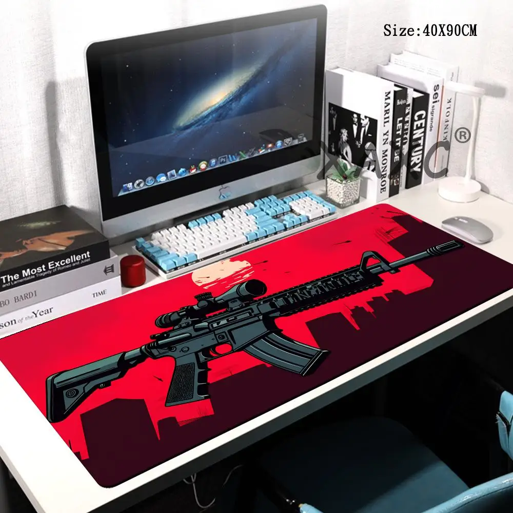 HYBXAXC Oil Paint Rifle Mouse Pad Computer Accessories Game Table Mats Rubber Anti-slip Gaming Keyboard Mousepads Desk Pads