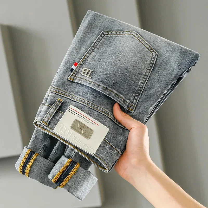 

Spring and Summer Light Blue Men's Jeans 2026 New Trendy Versatile Street Fashion Casual High-End Trousers