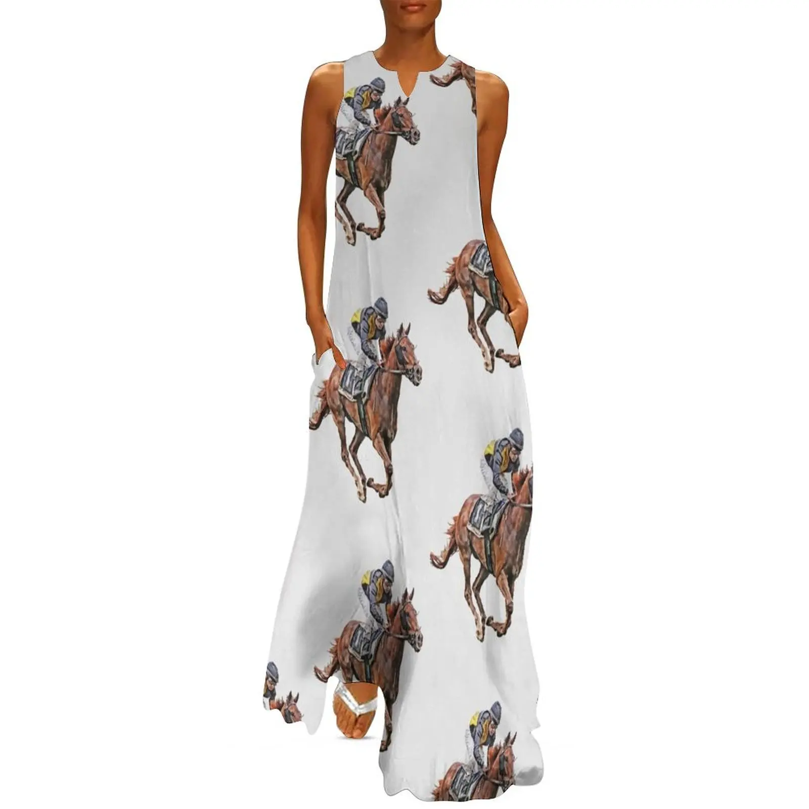 Horse Racing Long Dress women