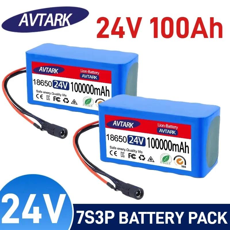 

2025 New 7S3P Battery Pack, 24V 100000mAh 18650 Battery, for Wheelchair Electric Bicycle Moped electric Li-ion Battery pack